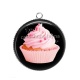 Pendentif Cabochon Argent - cup cake