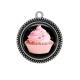 Pendentif Cabochon Argent - cup cake