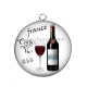Pendentif Cabochon Argent - vin