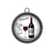 Pendentif Cabochon Argent - vin