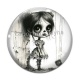 Cabochon Verre - fille gotique