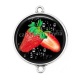 Connecteur Cabochon Argent - fraise