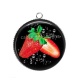 Pendentif Cabochon Argent - fraise