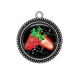 Pendentif Cabochon Argent - fraise