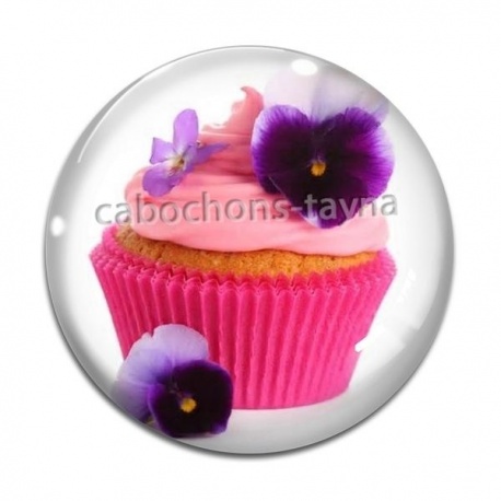 Cabochon Verre - cup cake