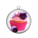 Pendentif Cabochon Argent - cup cake