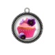 Pendentif Cabochon Argent - cup cake