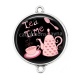 Connecteur Cabochon Argent - tea time