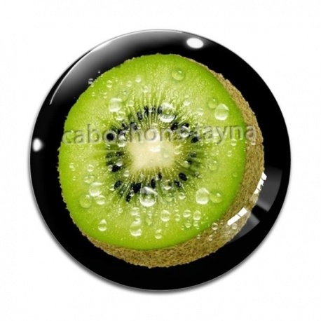 Cabochon Verre - kiwi