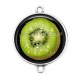 Connecteur Cabochon Argent - kiwi