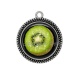 Pendentif Cabochon Argent - kiwi