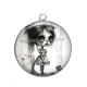 Pendentif Cabochon Argent - fille gotique