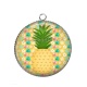 Pendentif Cabochon Argent - ananas