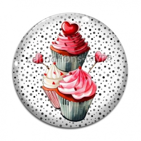Cabochon Verre - cup cake