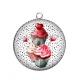 Pendentif Cabochon Argent - cup cake