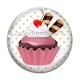 Cabochon Verre - cup cake