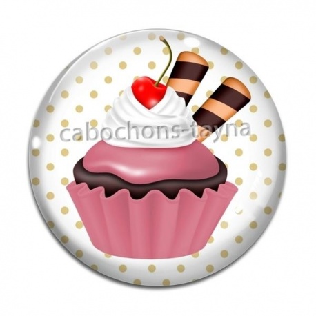 Cabochon Verre - cup cake