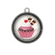 Pendentif Cabochon Argent - cup cake