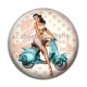 Cabochon Résine - vespa et pin up