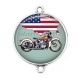 Connecteur Cabochon Argent - moto