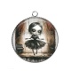 Pendentif Cabochon Argent - fille gotique