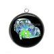 Pendentif Cabochon Argent - voiture