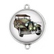 Connecteur Cabochon Argent - voiture
