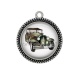 Pendentif Cabochon Argent - voiture
