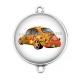 Connecteur Cabochon Argent - voiture