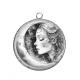 Pendentif Cabochon Argent - lune femme