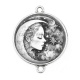 Connecteur Cabochon Argent - lune femme