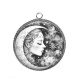 Pendentif Cabochon Argent - lune femme