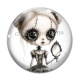 Cabochon Verre - fille gotique