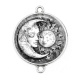 Connecteur Cabochon Argent - lune soleil