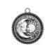 Pendentif Cabochon Argent - lune soleil