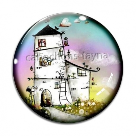 Cabochon Verre - maison féerique