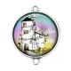 Connecteur Cabochon Argent - maison féerique