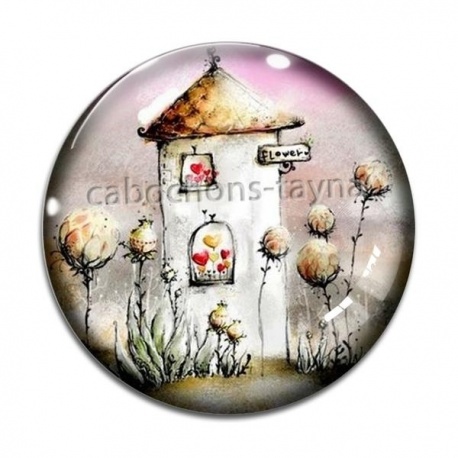 Cabochon Verre - maison féerique