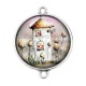 Connecteur Cabochon Argent - maison féerique