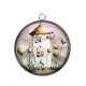 Pendentif Cabochon Argent - maison féerique