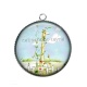 Pendentif Cabochon Argent - girafe