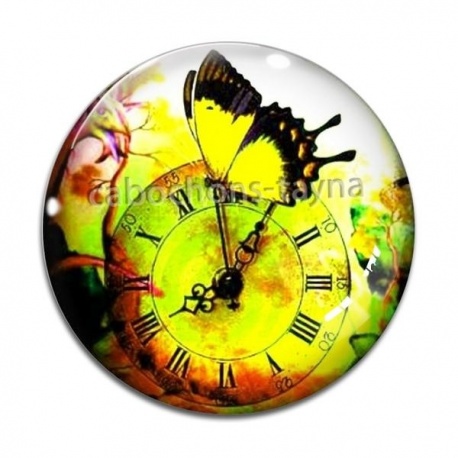 Cabochon Verre - papillon Steampunk