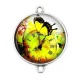 Connecteur Cabochon Argent - papillon Steampunk