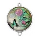 Connecteur Cabochon Argent - papillon Steampunk