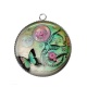 Pendentif Cabochon Argent - papillon Steampunk