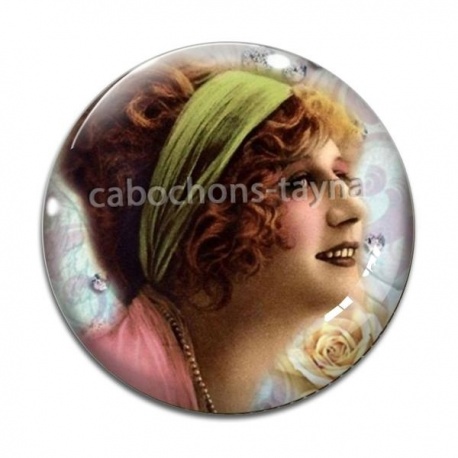 Cabochon Verre - femme année 30