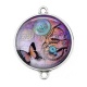Connecteur Cabochon Argent - papillon Steampunk
