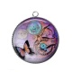 Pendentif Cabochon Argent - papillon Steampunk
