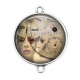 Connecteur Cabochon Argent - femme Steampunk