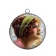 Pendentif Cabochon Argent - femme année 30